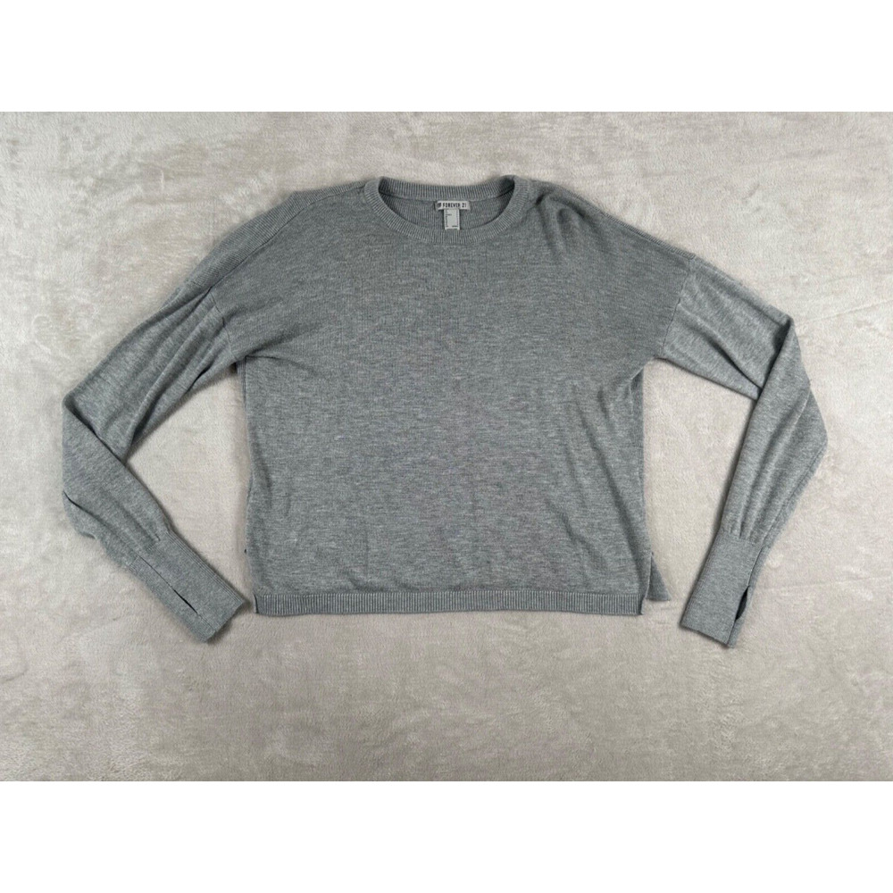 Forever 21 Womens Gray Long Sleeve Solid Activewear Shirt Size S